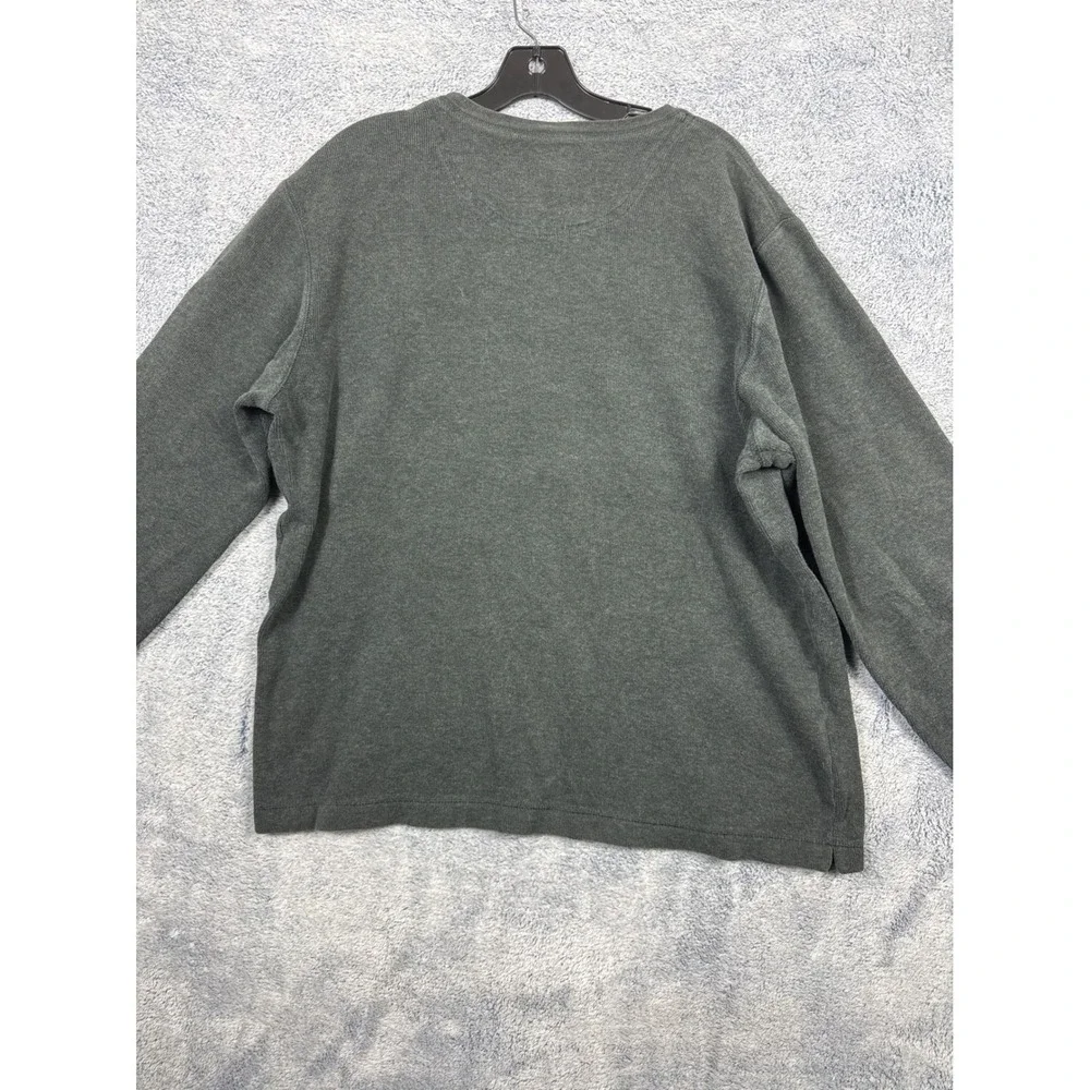 Banana Republic Mens L Gray Cotton Sweater Crewneck Long Sleeve Knit Pullover
